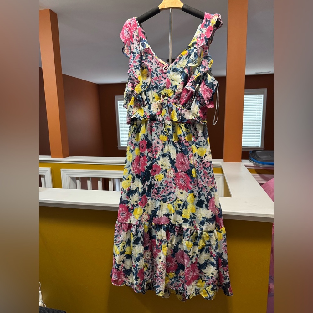 Women’s LC Lauren Conrad print ruffle midi dress